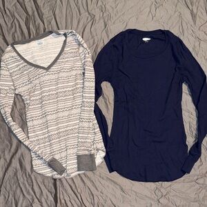 2 Old Navy Thermal Pajama Waffle Knit Tops